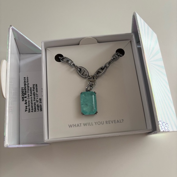 Bomb Party MHA25 Necklace in YOU ARE A MASTERPIECE NK20651 Aquamarine-Rubellite - Picture 3 of 5